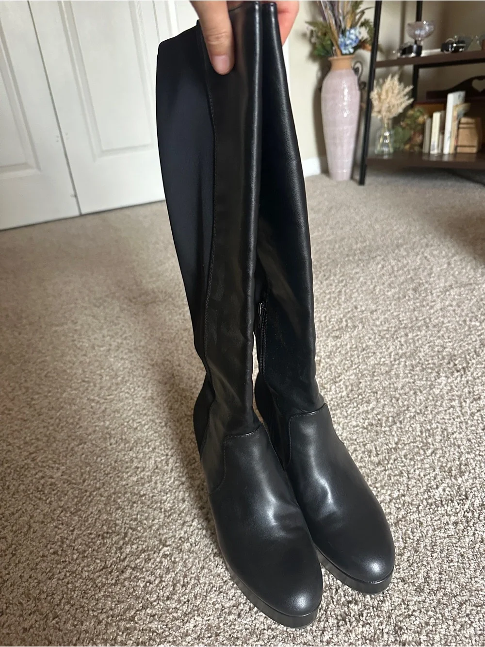 Women's Black Knee-High Platform Boots
